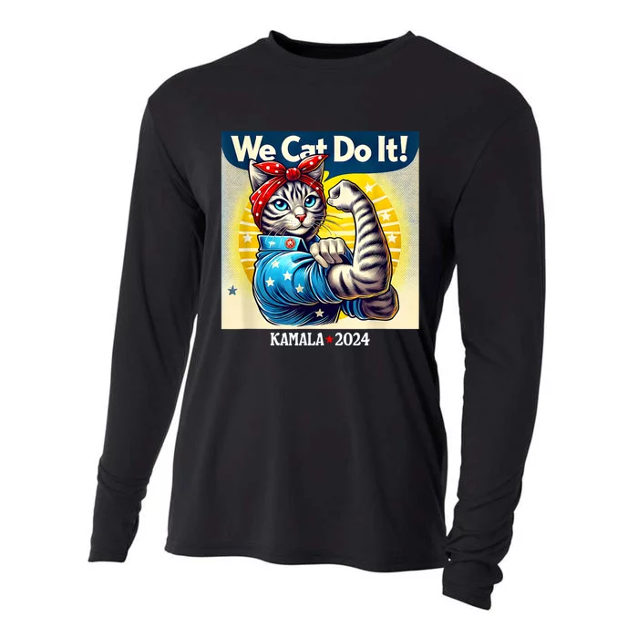 We Cat Do It Kamala Harris Supporter Childless Cat Ladies Cooling Performance Long Sleeve Crew