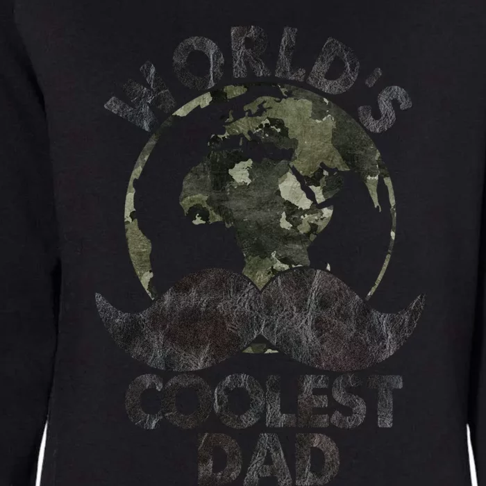 Worlds Coolest Dad Funny Fathers Day Funny Gift Womens California Wash Sweatshirt