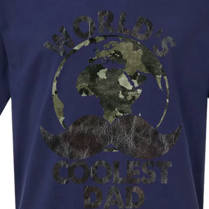 Worlds Coolest Dad Funny Fathers Day Funny Gift Sueded Cloud Jersey T-Shirt