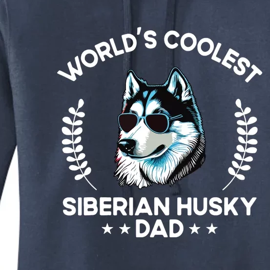 Worlds Coolest Dog Dad Papa Men Siberian Husky Women's Pullover Hoodie