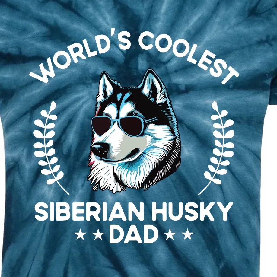 Worlds Coolest Dog Dad Papa Men Siberian Husky Kids Tie-Dye T-Shirt