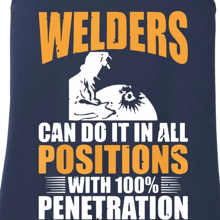 Welders Can Do It In All Positions Funny Welder Ladies Essential Tank