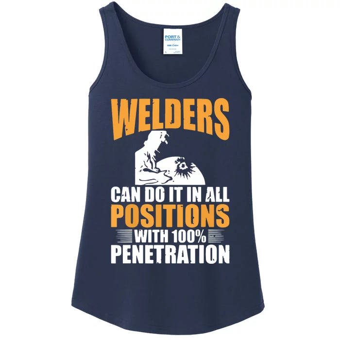 Welders Can Do It In All Positions Funny Welder Ladies Essential Tank