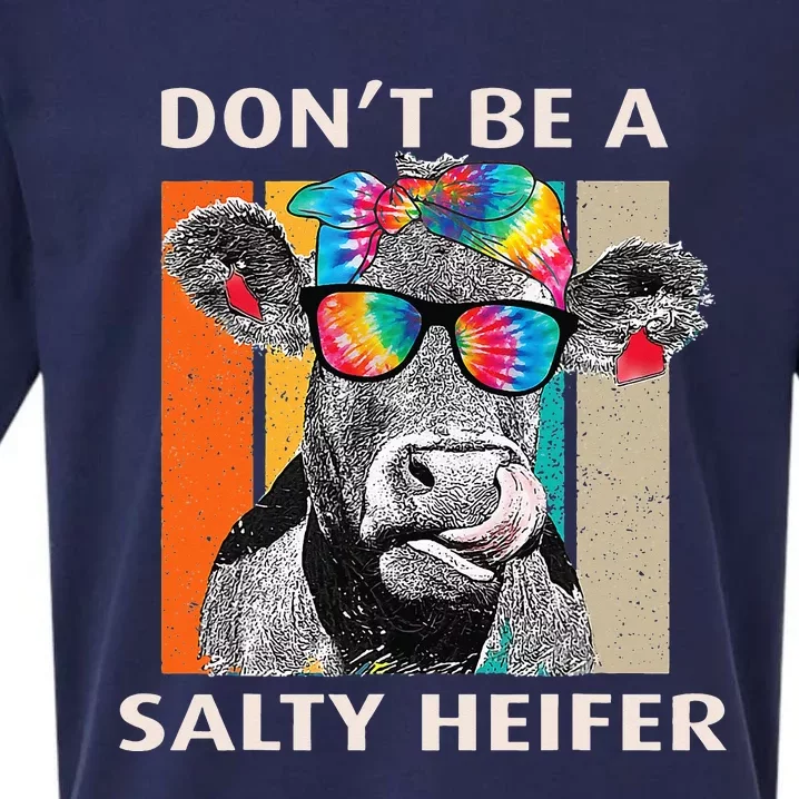 Whisperer Cow Don't Be A Salty Heifer Cow Sueded Cloud Jersey T-Shirt