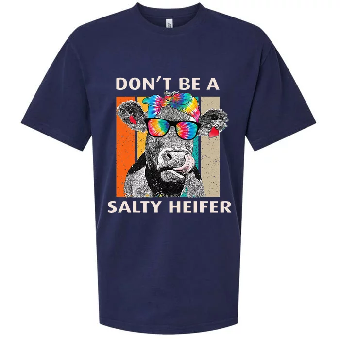 Whisperer Cow Don't Be A Salty Heifer Cow Sueded Cloud Jersey T-Shirt