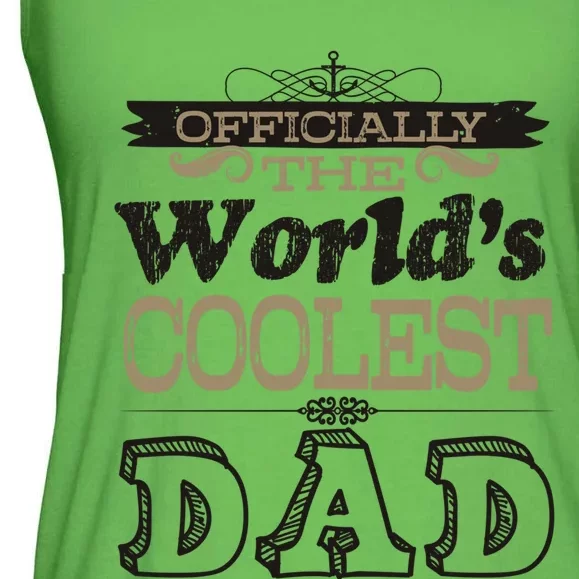 Worlds Coolest Dad Graphic Gift Ladies Essential Flowy Tank