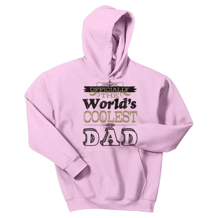 Worlds Coolest Dad Graphic Gift Kids Hoodie