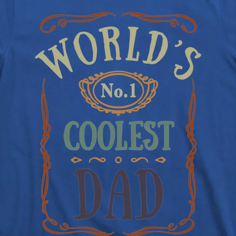 Worlds Coolest Dad Happy Fathers Day Retro Gift T-Shirt