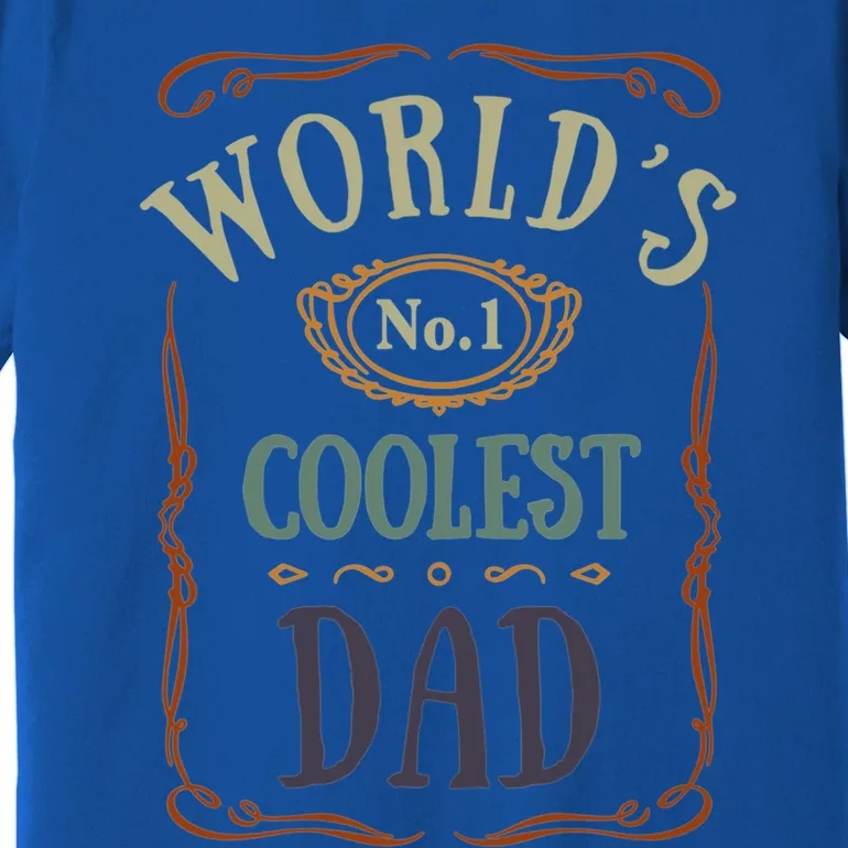 Worlds Coolest Dad Happy Fathers Day Retro Gift Premium T-Shirt