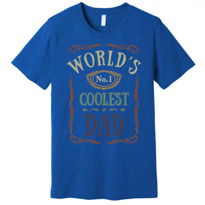 Worlds Coolest Dad Happy Fathers Day Retro Gift Premium T-Shirt