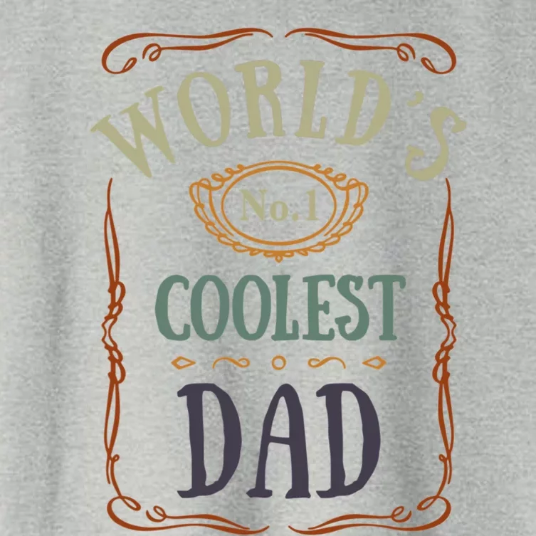 Worlds Coolest Dad Happy Fathers Day Retro Gift Women's Crop Top Tee