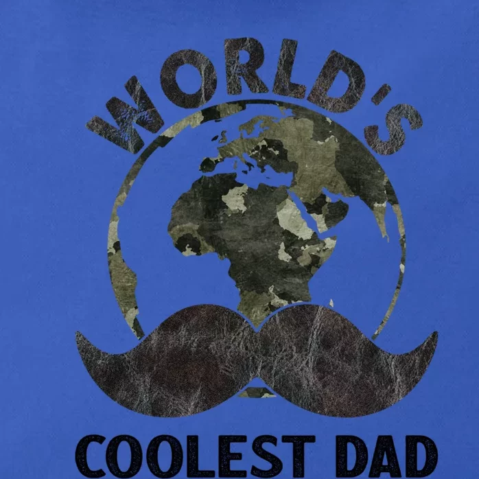 Worlds Coolest Dad Moustache Fathers Day Papa Daddy Gift Zip Tote Bag