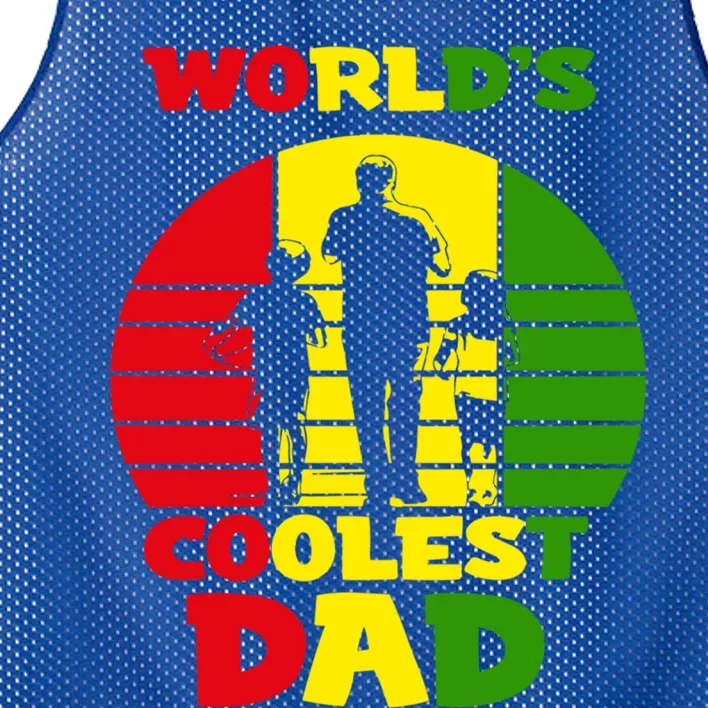 Worlds Coolest Dad Rasta Rastafari Reggae Fathers Day Meaningful Gift Mesh Reversible Basketball Jersey Tank