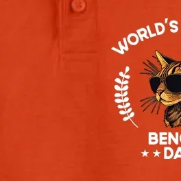 WorldS Coolest Dog Dad Papa Bengal Cat Dry Zone Grid Performance Polo