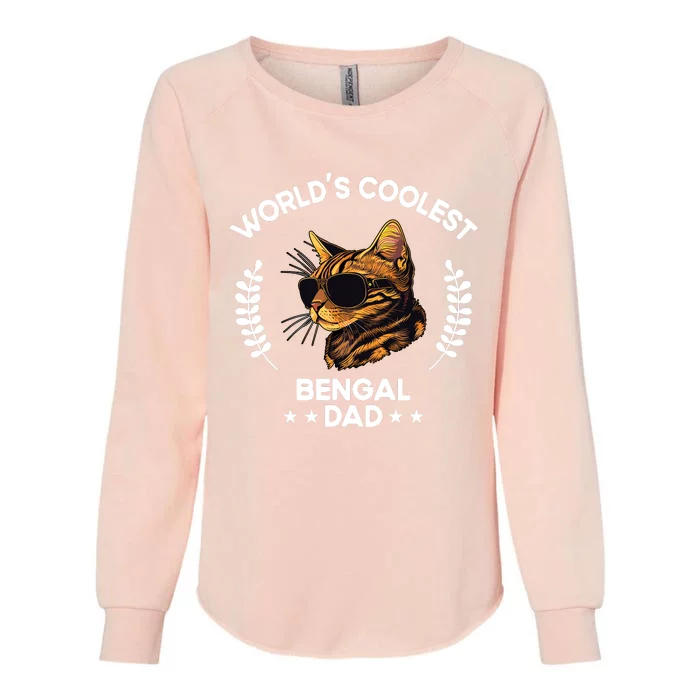 WorldS Coolest Dog Dad Papa Bengal Cat Womens California Wash Sweatshirt