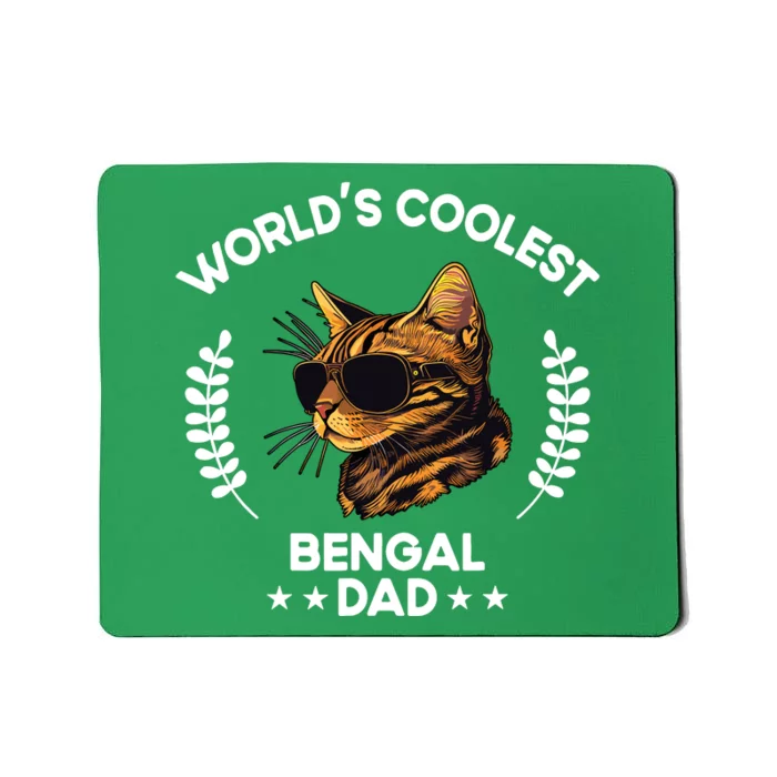 WorldS Coolest Dog Dad Papa Bengal Cat Mousepad