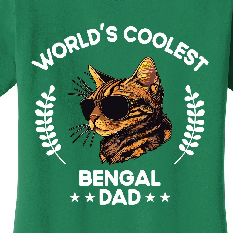 WorldS Coolest Dog Dad Papa Bengal Cat Women's T-Shirt