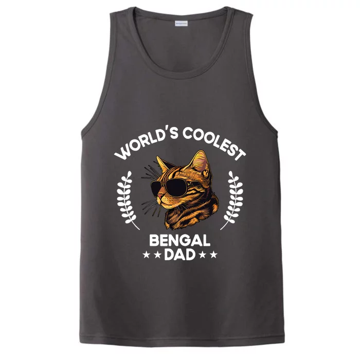 WorldS Coolest Dog Dad Papa Bengal Cat Performance Tank