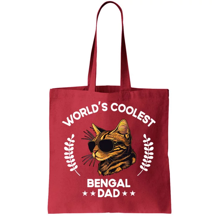 WorldS Coolest Dog Dad Papa Bengal Cat Tote Bag