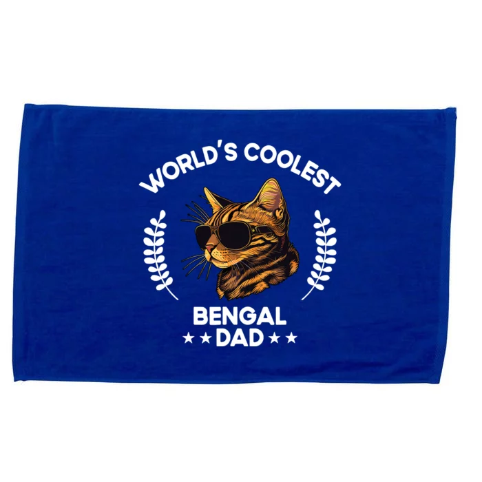 WorldS Coolest Dog Dad Papa Bengal Cat Microfiber Hand Towel