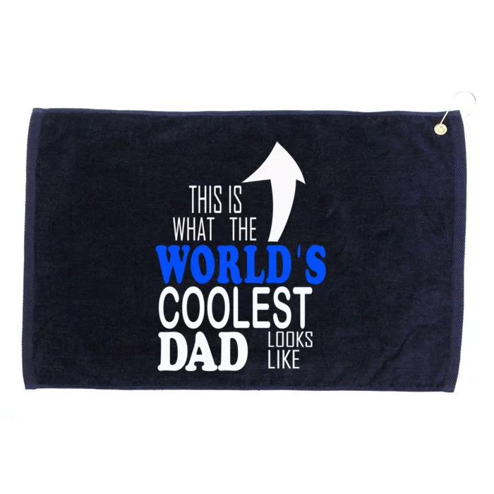 Worlds Coolest Dad Funny Gift For Dad Great Gift Grommeted Golf Towel