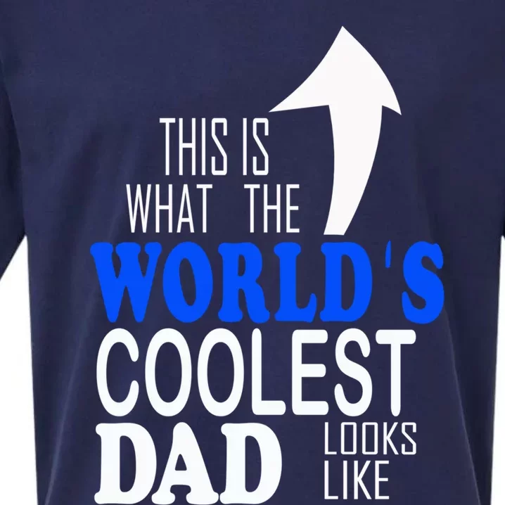 Worlds Coolest Dad Funny Gift For Dad Great Gift Sueded Cloud Jersey T-Shirt