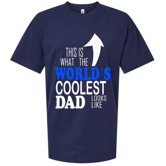 Worlds Coolest Dad Funny Gift For Dad Great Gift Sueded Cloud Jersey T-Shirt