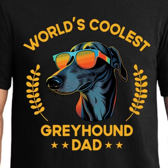 Worlds Coolest Dog Dad Papa Gift Greyhound Meaningful Gift Pajama Set