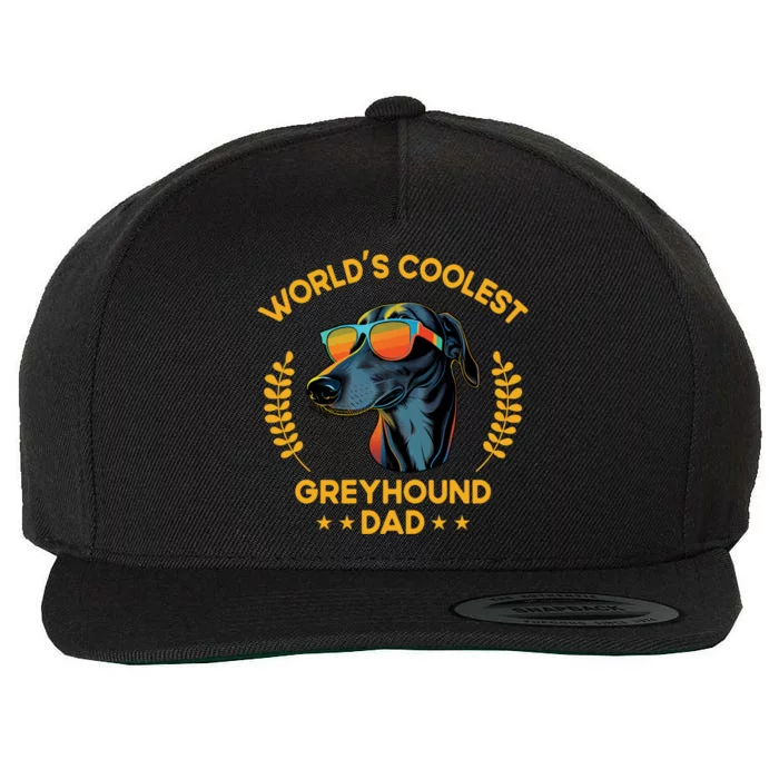 Worlds Coolest Dog Dad Papa Gift Greyhound Meaningful Gift Wool Snapback Cap