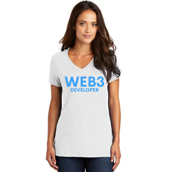 WEB3 Crypto Developer NFT Internet3.0 DeFi Metaverse Web3.0 Women's V-Neck T-Shirt