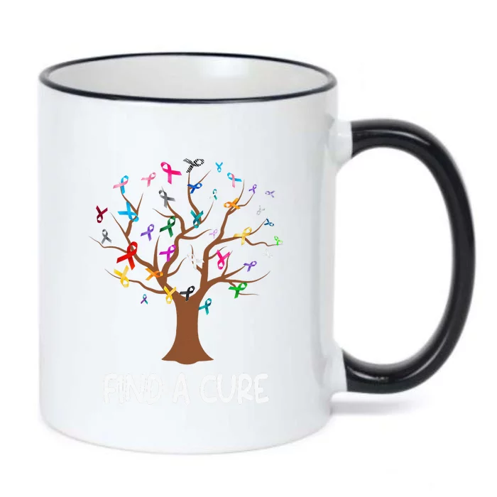 World Cancer Day Find A Cure All Cancer Awareness Black Color Changing Mug