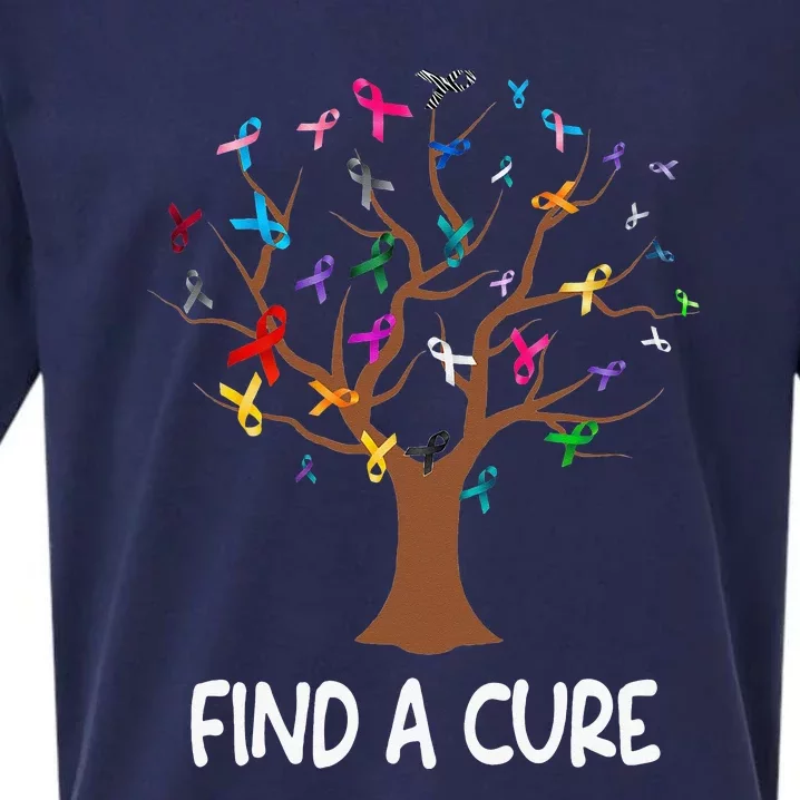 World Cancer Day Find A Cure All Cancer Awareness Sueded Cloud Jersey T-Shirt