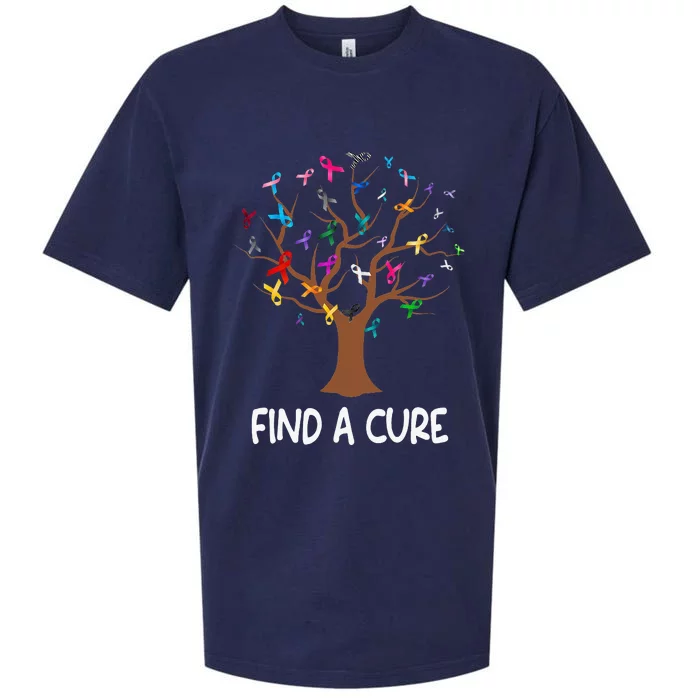 World Cancer Day Find A Cure All Cancer Awareness Sueded Cloud Jersey T-Shirt