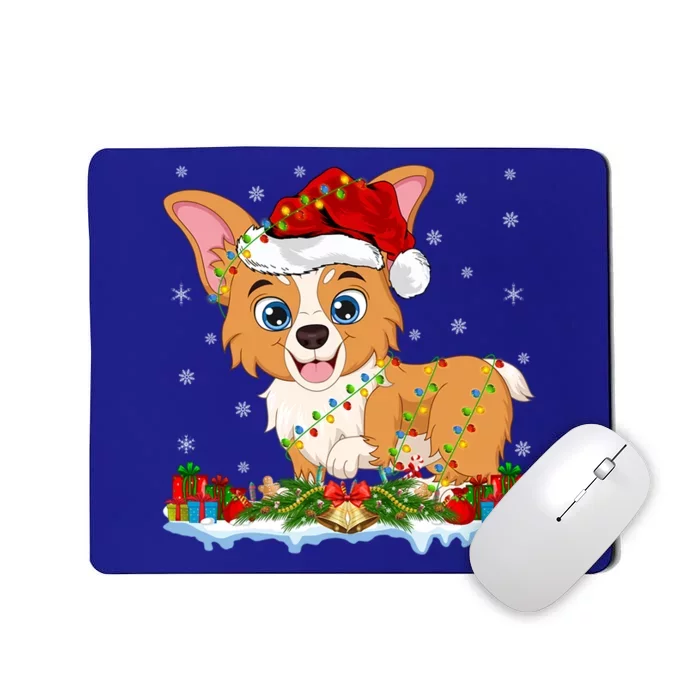 Welsh Corgi Dog Xmas Lighting Santa Welsh Corgi Christmas Gift Mousepad