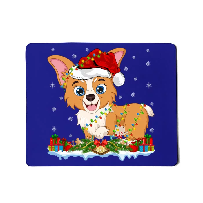 Welsh Corgi Dog Xmas Lighting Santa Welsh Corgi Christmas Gift Mousepad