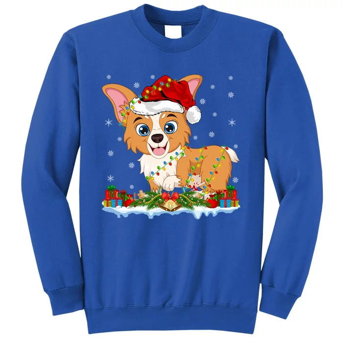 Welsh Corgi Dog Xmas Lighting Santa Welsh Corgi Christmas Gift Tall Sweatshirt