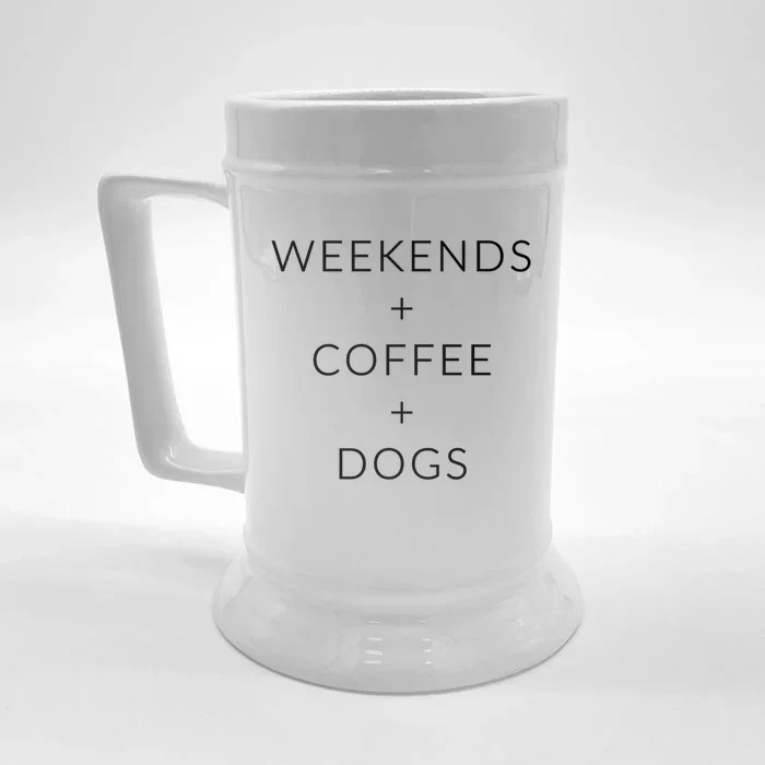 Weekends + Coffee + Dogs Gift Front & Back Beer Stein