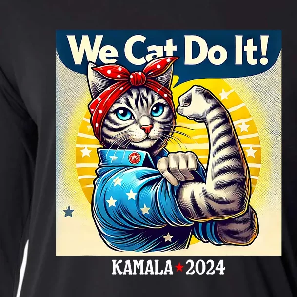 We Cat Do It Kamala Harris Supporter Childless Cat Ladies Cooling Performance Long Sleeve Crew