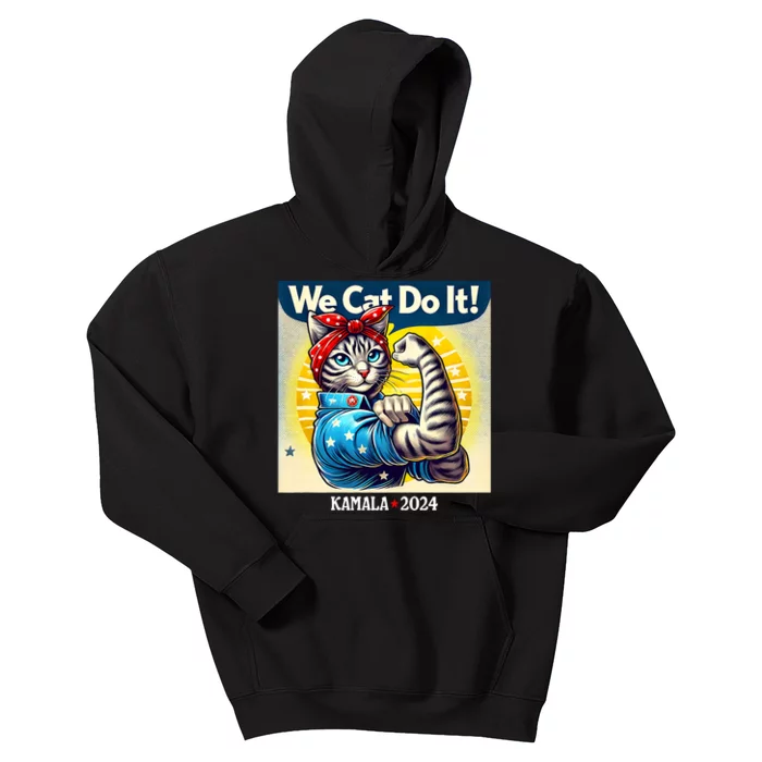 We Cat Do It Kamala Harris Supporter Childless Cat Ladies Kids Hoodie