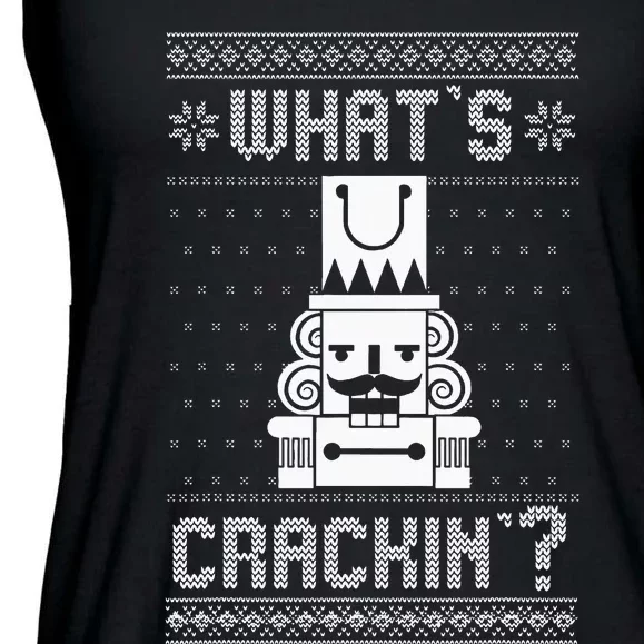 WhatS Crackin Deez Nuts Nutcracker Funny Ugly Christmas Ladies Essential Flowy Tank