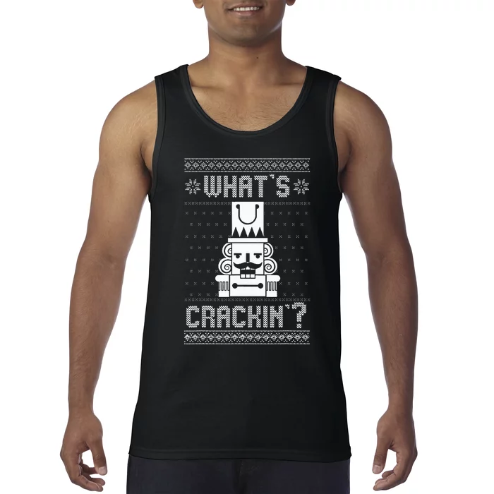 WhatS Crackin Deez Nuts Nutcracker Funny Ugly Christmas Tank Top