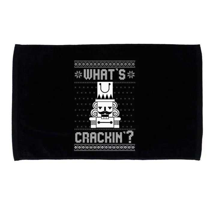 WhatS Crackin Deez Nuts Nutcracker Funny Ugly Christmas Microfiber Hand Towel