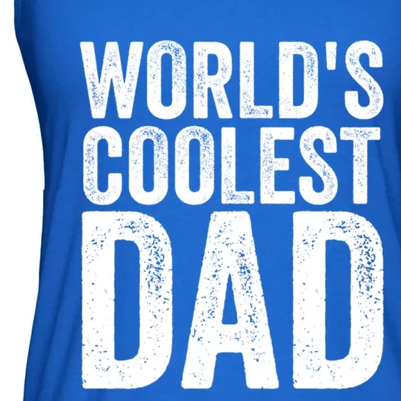 Worlds Coolest Dad Fathers Day Fatherhood Gift Ladies Essential Flowy Tank