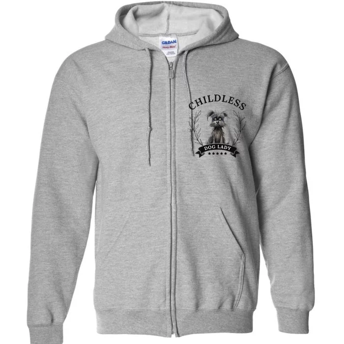 Women Childless Dog Lady For President 2024 Childless Dog Lady Gift Full Zip Hoodie