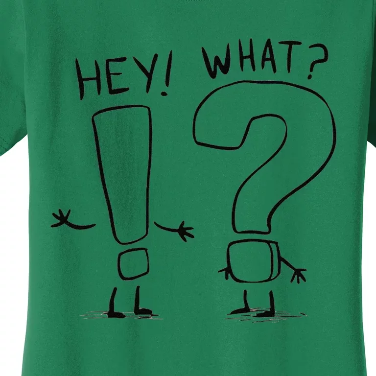 Whimsical Conversation Exclamation Question Mark Character Women's T-Shirt