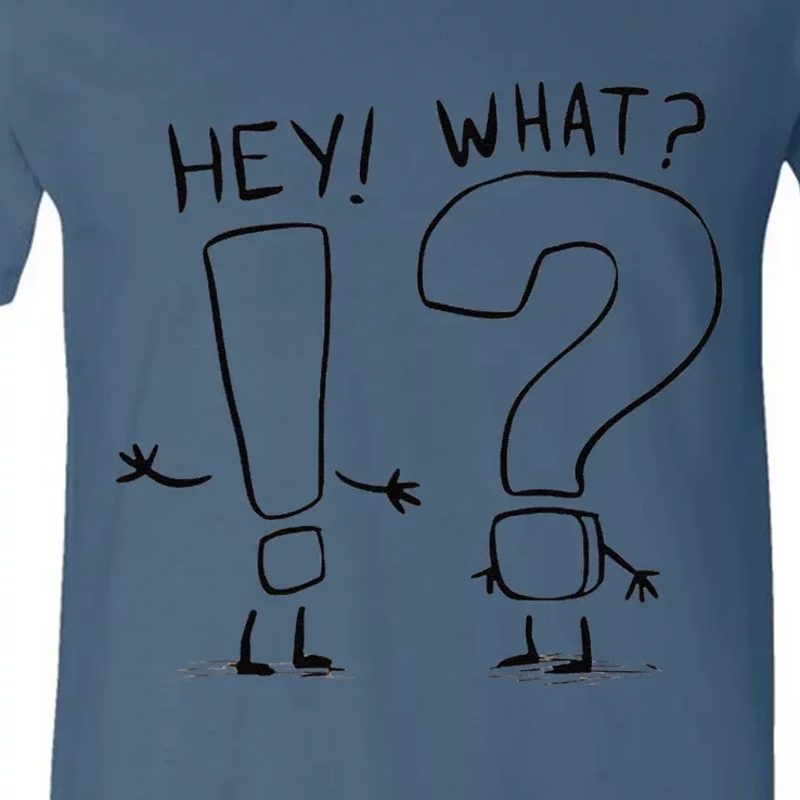 Whimsical Conversation Exclamation Question Mark Character V-Neck T-Shirt