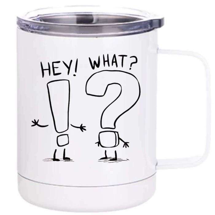 Whimsical Conversation Exclamation Question Mark Character Front & Back 12oz Stainless Steel Tumbler Cup