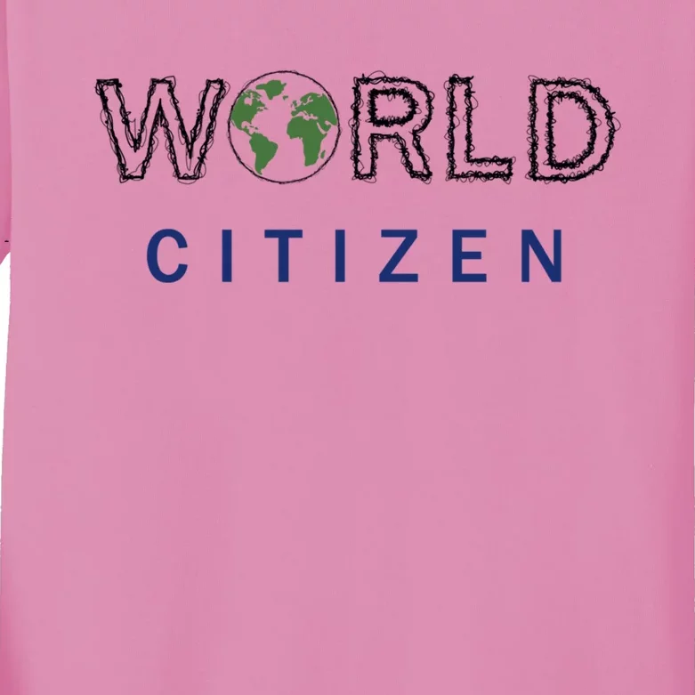 World Citizen Earth Day Global T Gift Kids Long Sleeve Shirt