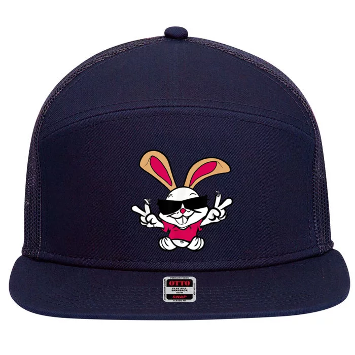 World's Coolest Easter Bunny 7 Panel Mesh Trucker Snapback Hat