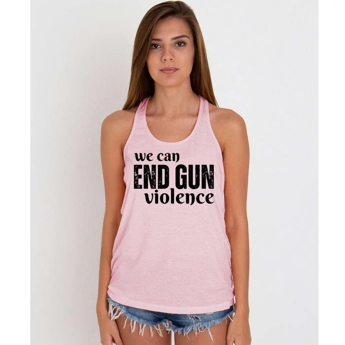 We Can End Gun Violence Women's Knotted Racerback Tank